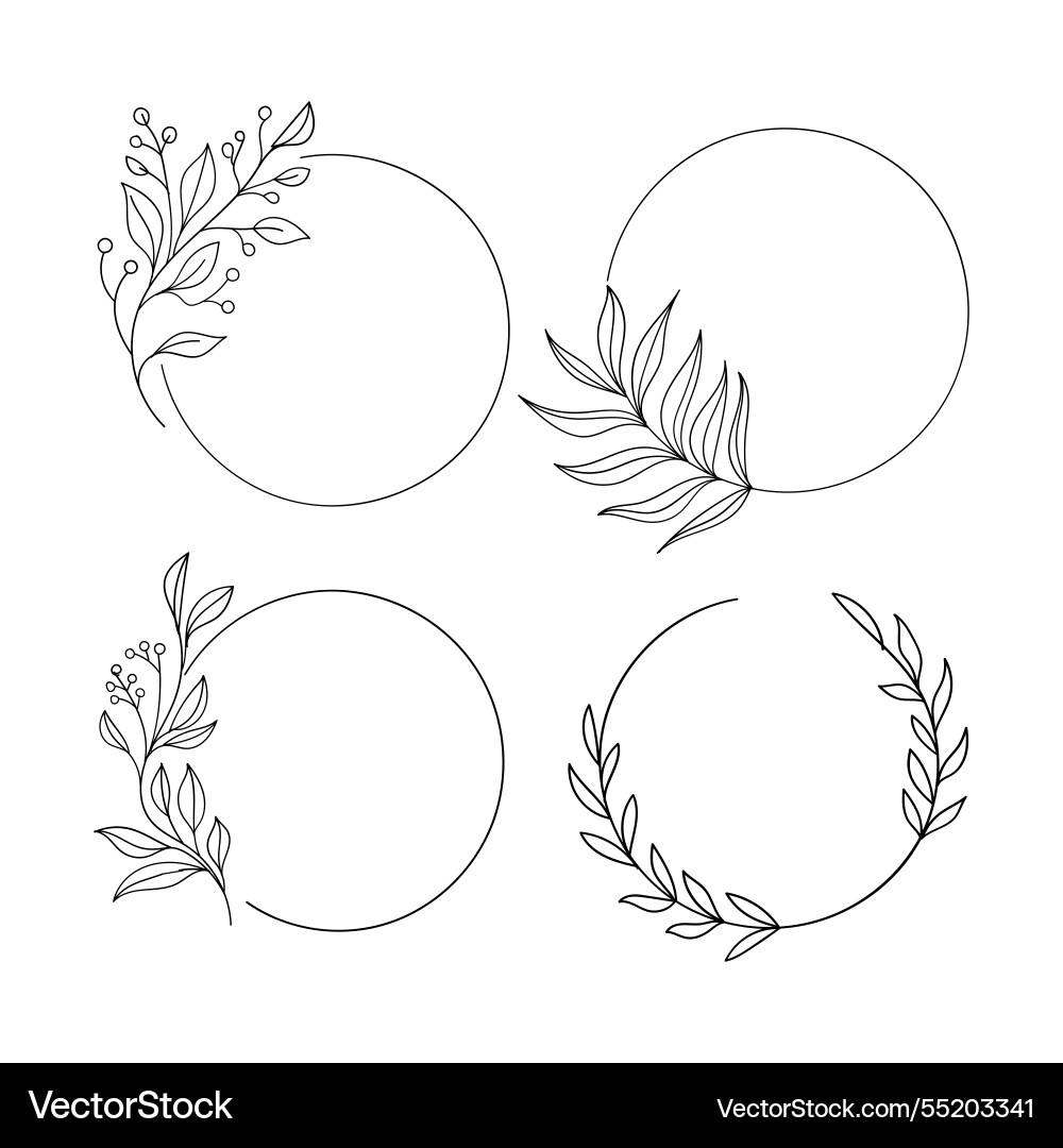 A simple set of circular frames adorned with small Vector Image