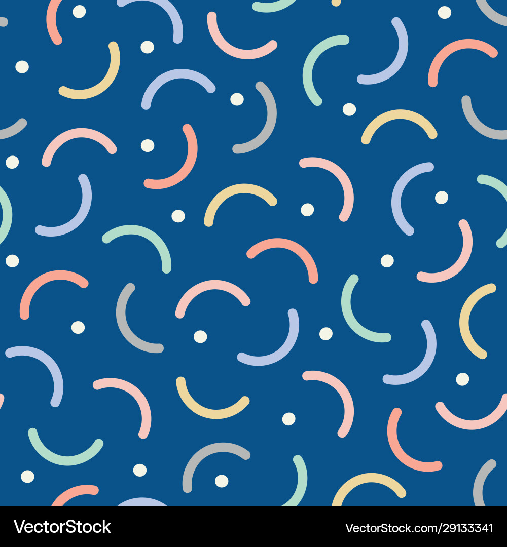 Abstract curve and dot seamless pattern vector image