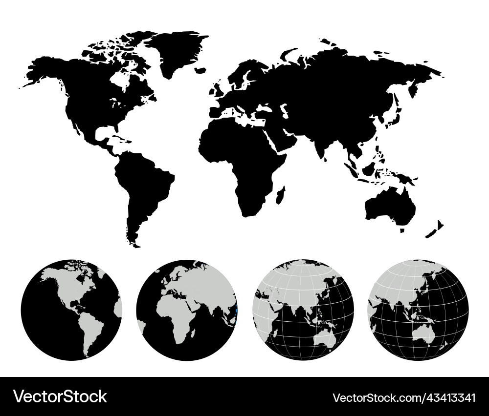 Abstract globes with world map Abstract globes with world map vector image