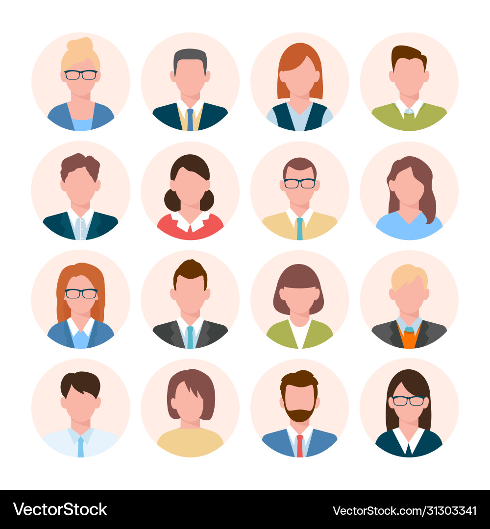 Avatars head set anonymous user characters Avatars head set anonymous user characters vector image