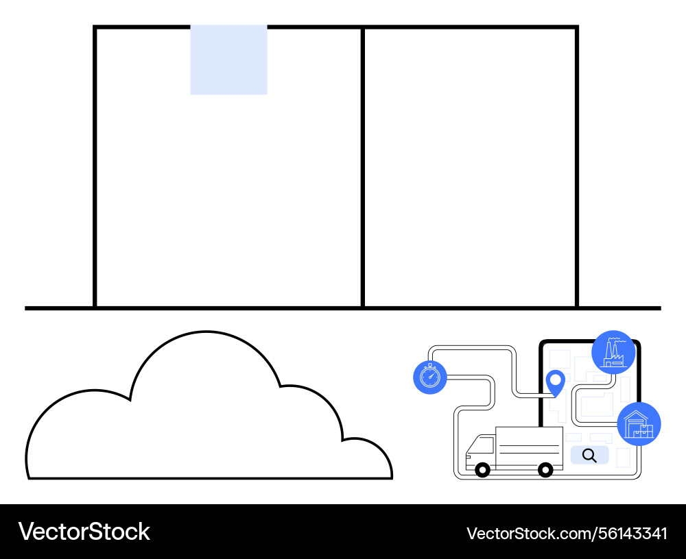 Cloud-based logistics system with process flow Vector Image