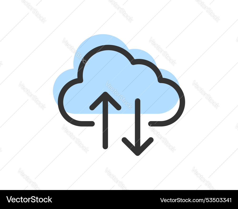 Cloud storage and data transfer icon computing Cloud storage and data transfer icon computing vector image
