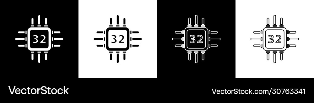 Computerprozessor mit Mikroschaltungen cpu einstellen Computerprozessor mit Mikroschaltungen cpu einstellen vektorbild