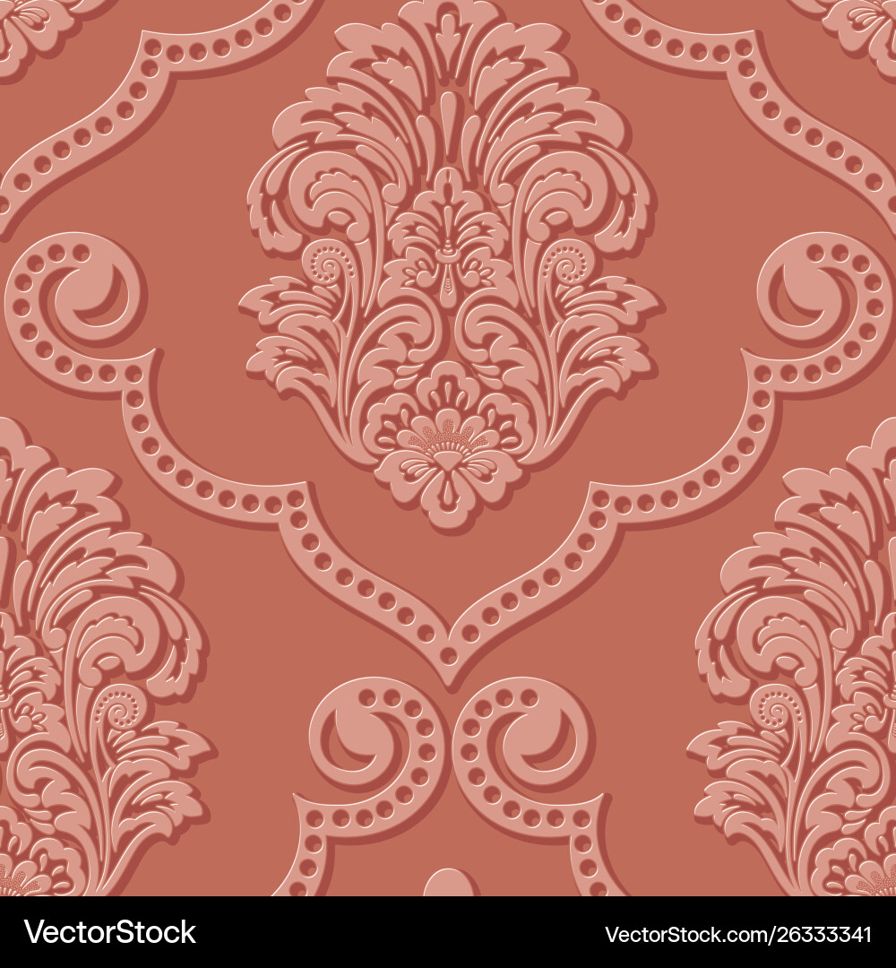 Damask seamless pattern element classical Damask seamless pattern element classical vector image