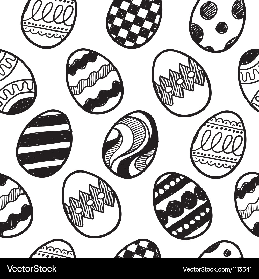 Doodle easter eggs pattern Vector Image