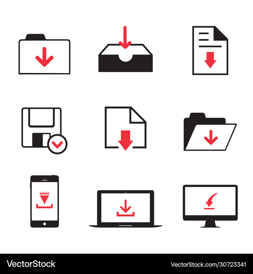 Download file and loading icon app website Download file and loading icon app website vector image