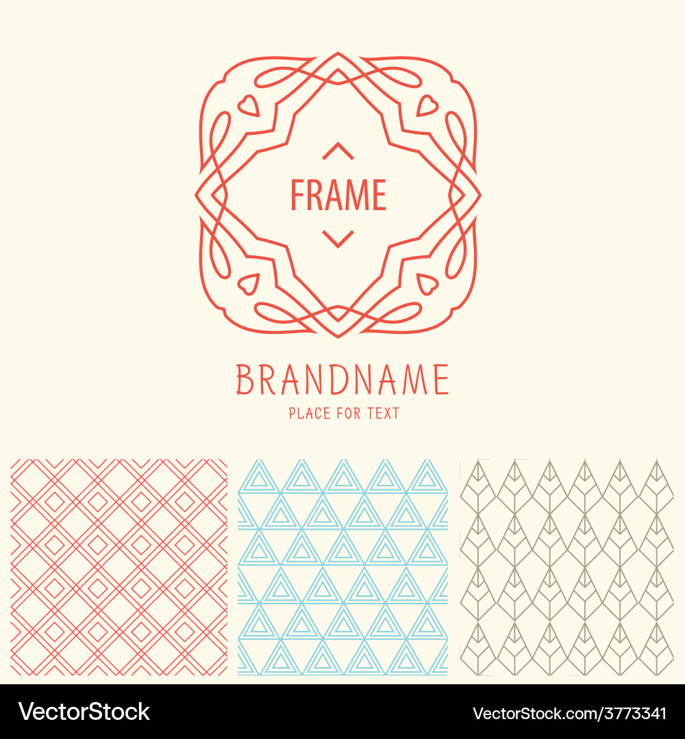 Geometric Line Art Emblems & Patterns vector image