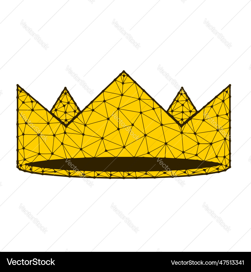 Goldene Krone polygonal isoliert auf weiß Goldene Krone polygonal isoliert auf weiß vektorbild