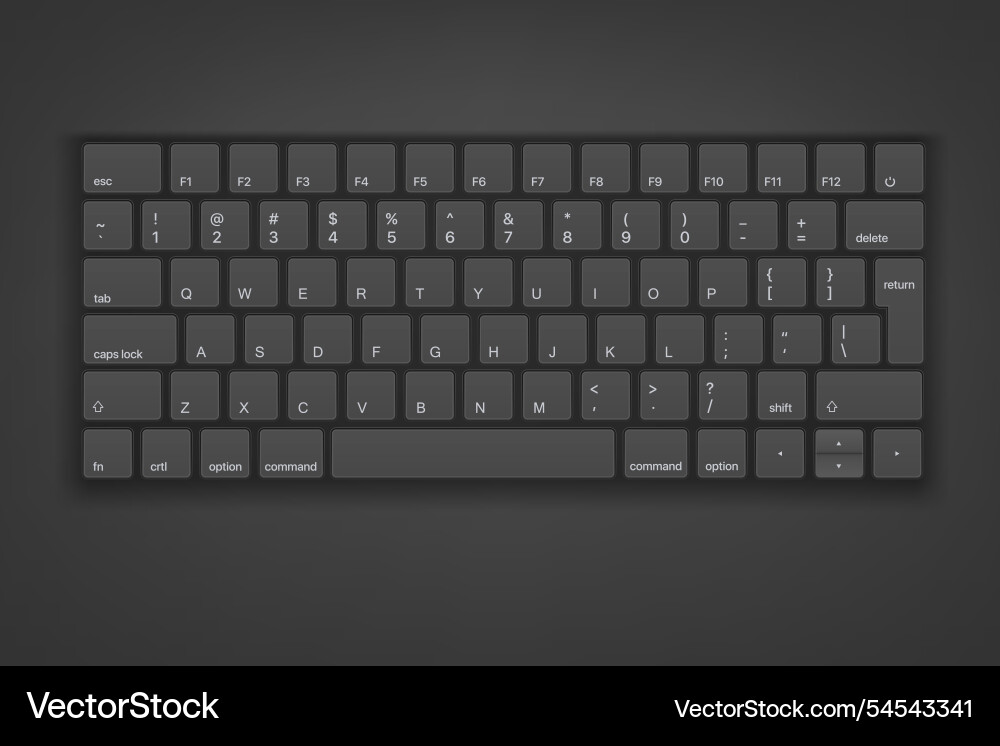 Grey keyboard buttons on dark background 3d Grey keyboard buttons on dark background 3d vector image
