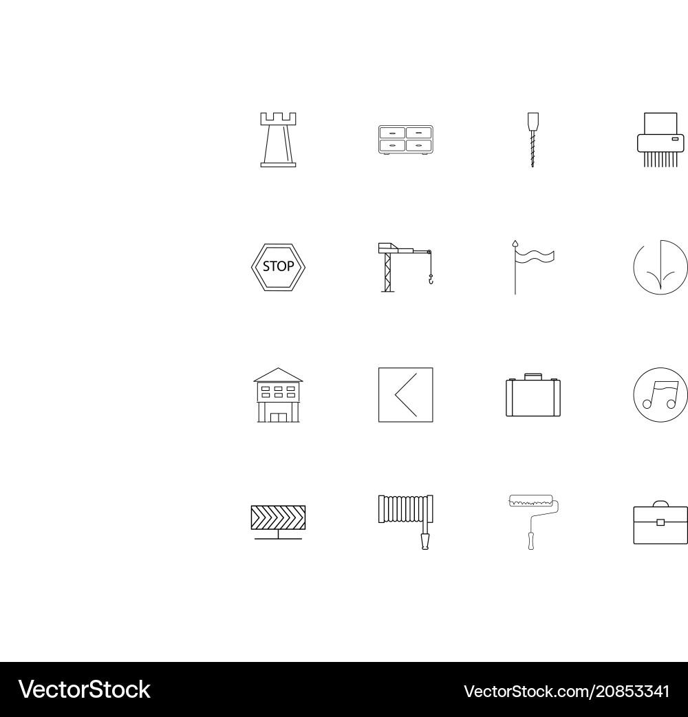 Industry linear thin icons set outlined simple Vector Image