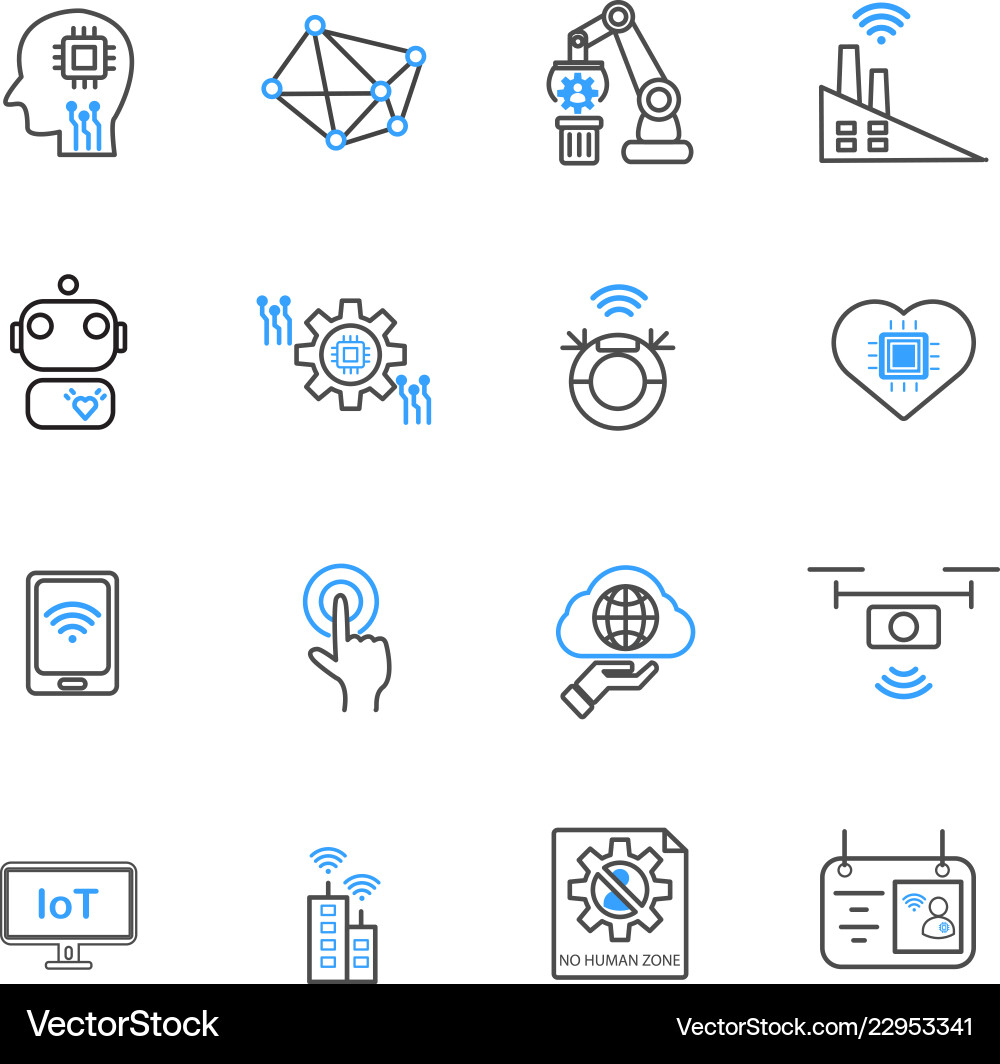 Internet of things and automation robotic icons Internet of things and automation robotic icons vector image