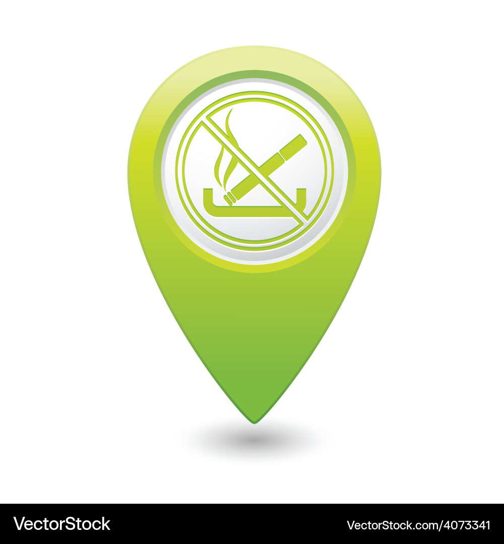 No smoking green map pointer vector image
