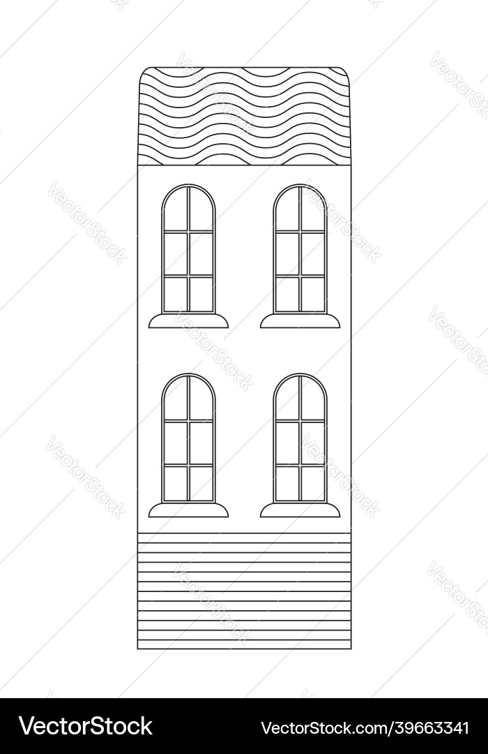 Old building library line icon in outline style Old building library line icon in outline style vector image