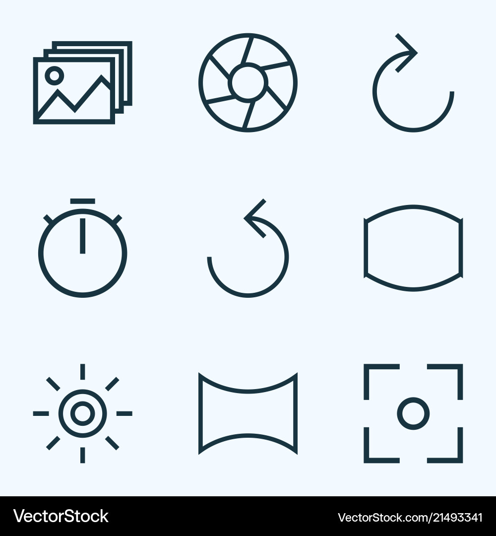 Picture icons line style set with capture wb Picture icons line style set with capture wb vector image