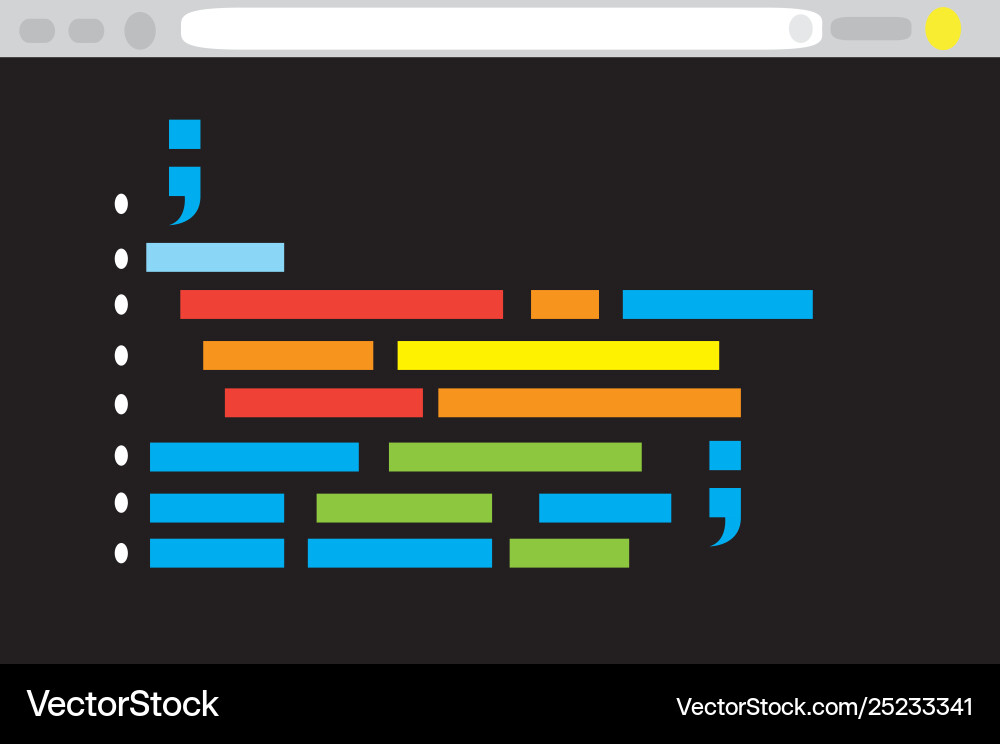Programming-Code in einem Browser-Fenster vektorbild