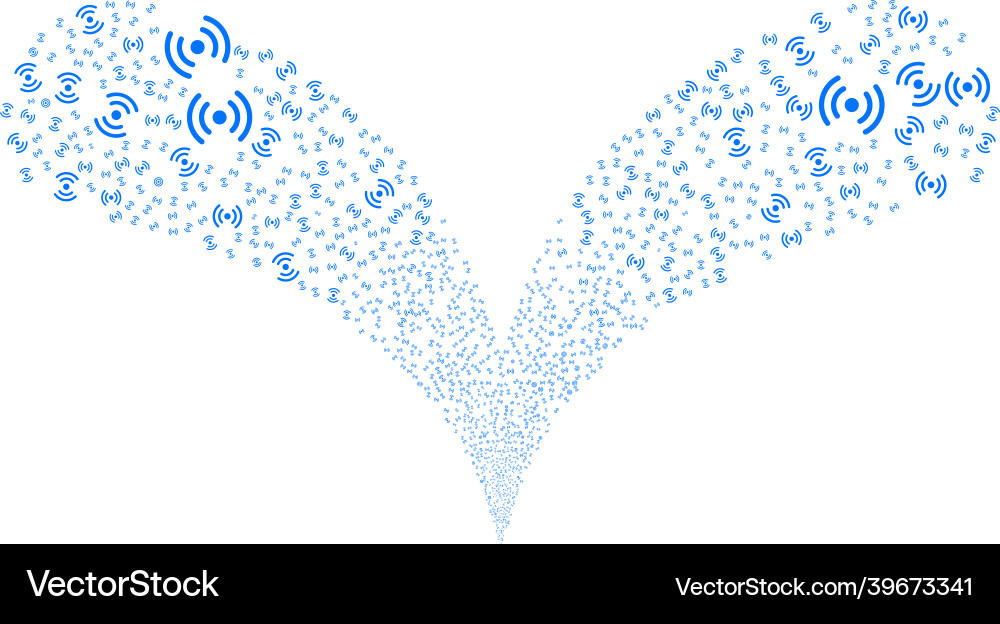 Radio source double fireworks explosion Radio source double fireworks explosion Vector Image