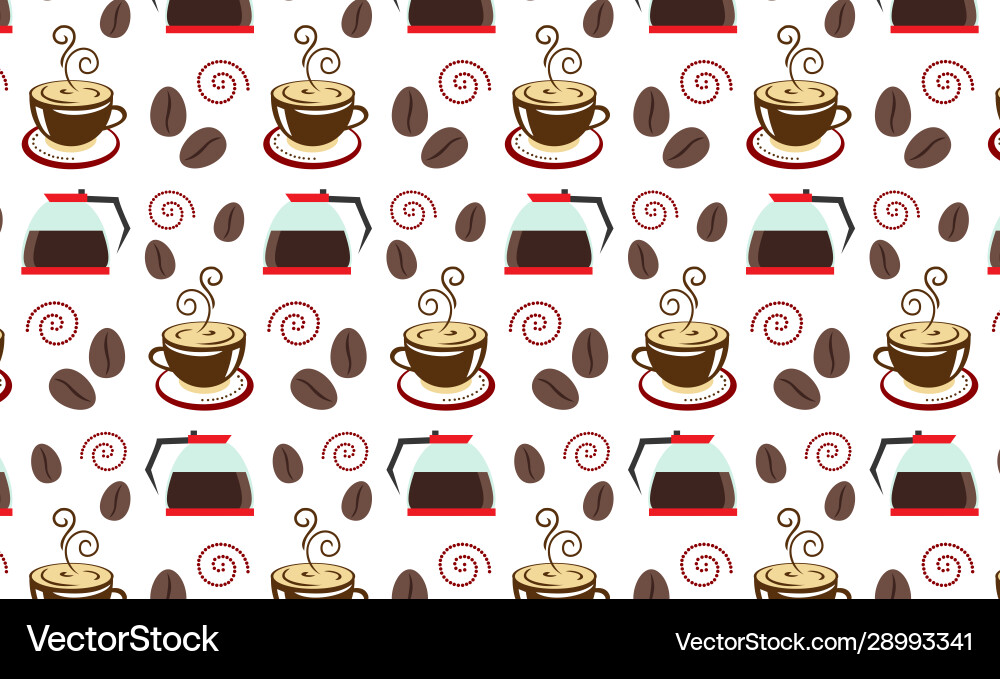 Seamless element pattern coffee icons background Vector Image