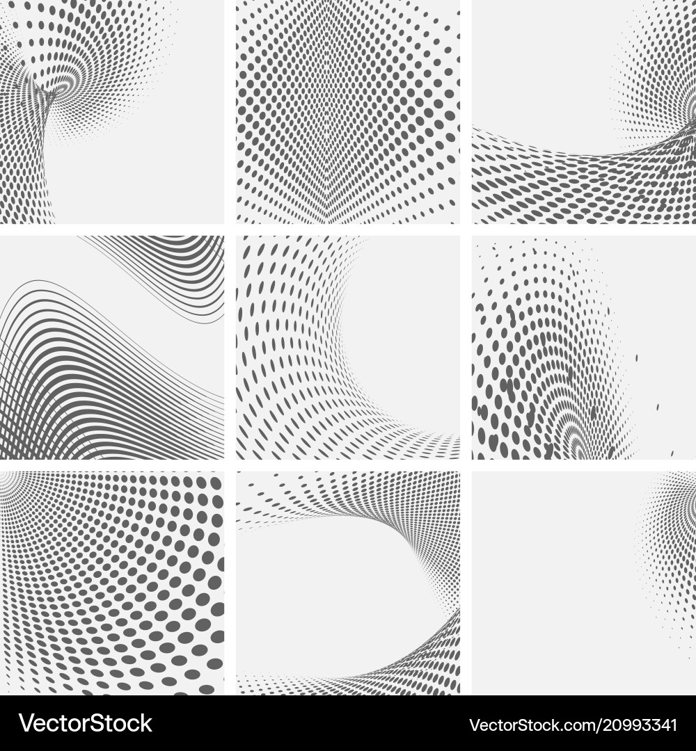 Set of dotted abstract forms Set of dotted abstract forms vector image