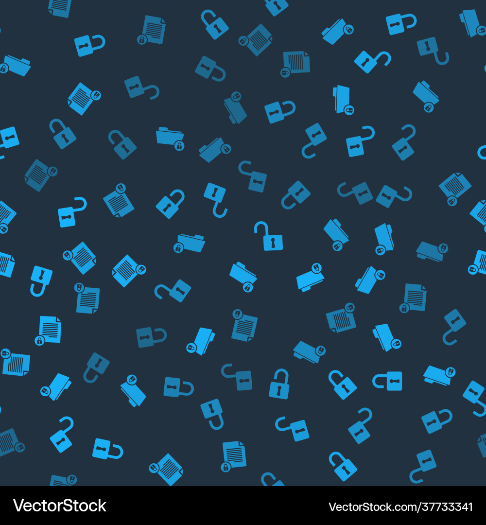 Set open padlock folder and document Vector Image