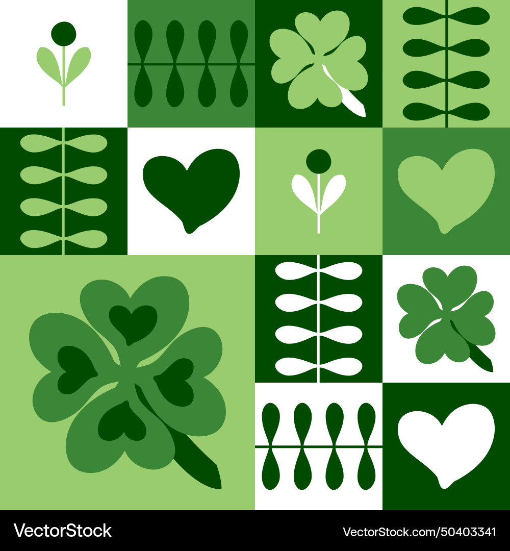 Spring seamless pattern with four leaf clover Vector Image