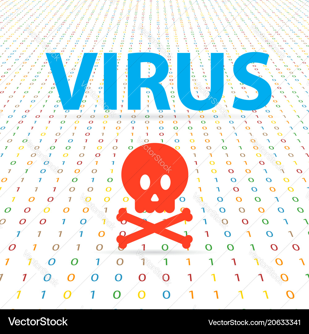 Virus system for hacking digital data Vector Image