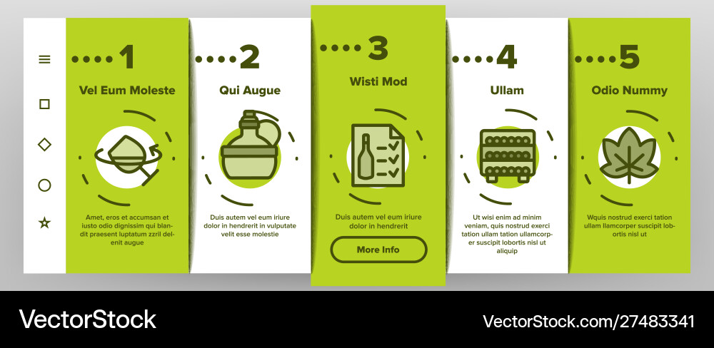 Wine product color elements onboarding Vector Image