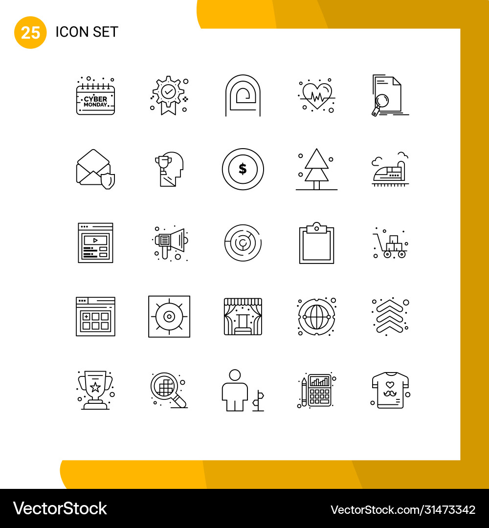 25 universal lines set for web and mobile Vector Image