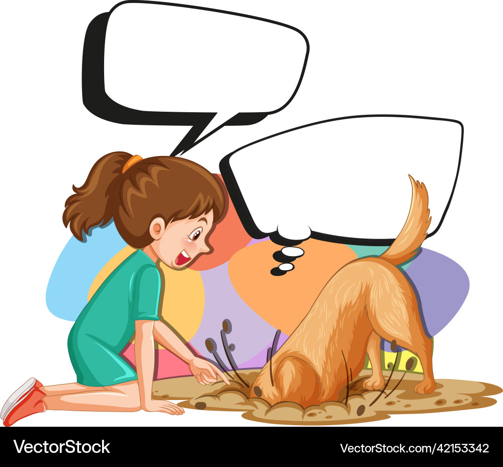 A girl and dog with callouts A girl and dog with callouts vector image