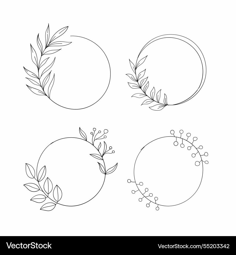 A simple set of circular frames adorned with small A simple set of circular frames adorned with small vector image
