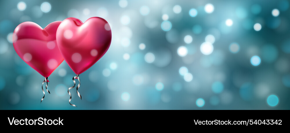 Abstract bokeh background with hearts vector image