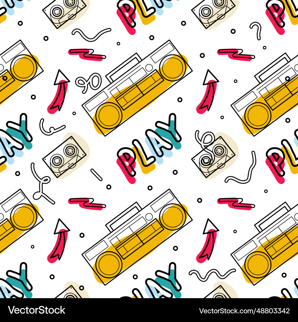 Abstract seamless pattern in 90s style Abstract seamless pattern in 90s style Vector Image