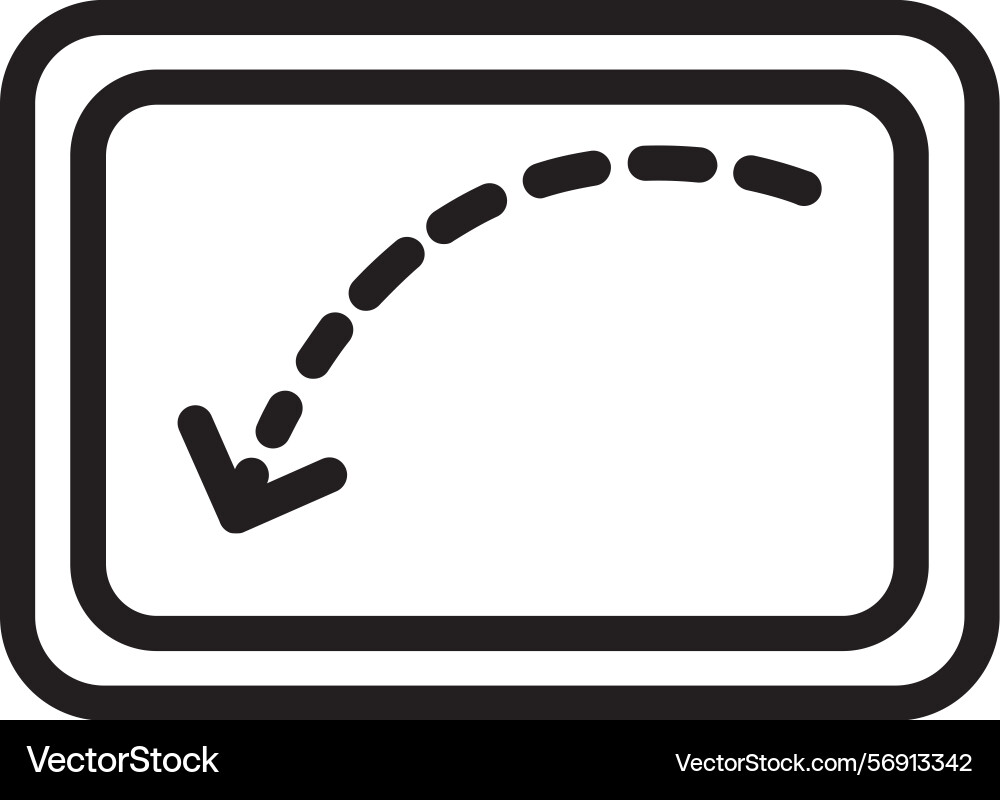 Arrow dashed down linear style icon design Vector Image