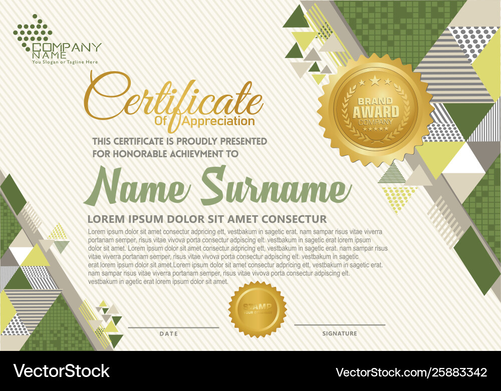 Certificate template with polygonal style elegant Certificate template with polygonal style elegant vector image