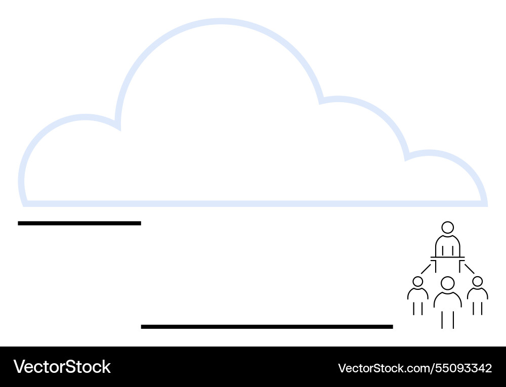 Cloud computing with hierarchical team connection vector image