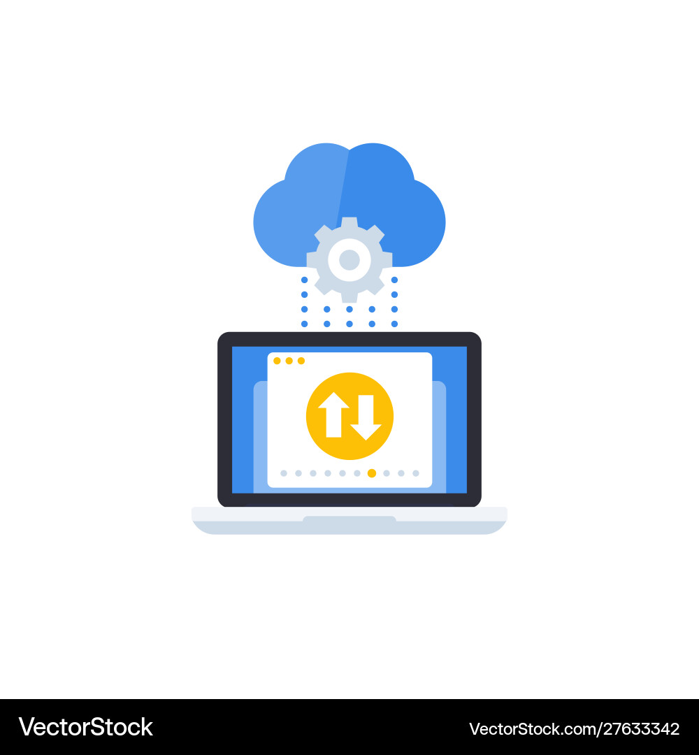 Cloud Data Synchronization Icon vector image