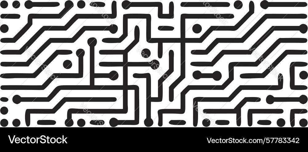 Complex digital circuit maze symbolizing Vector Image