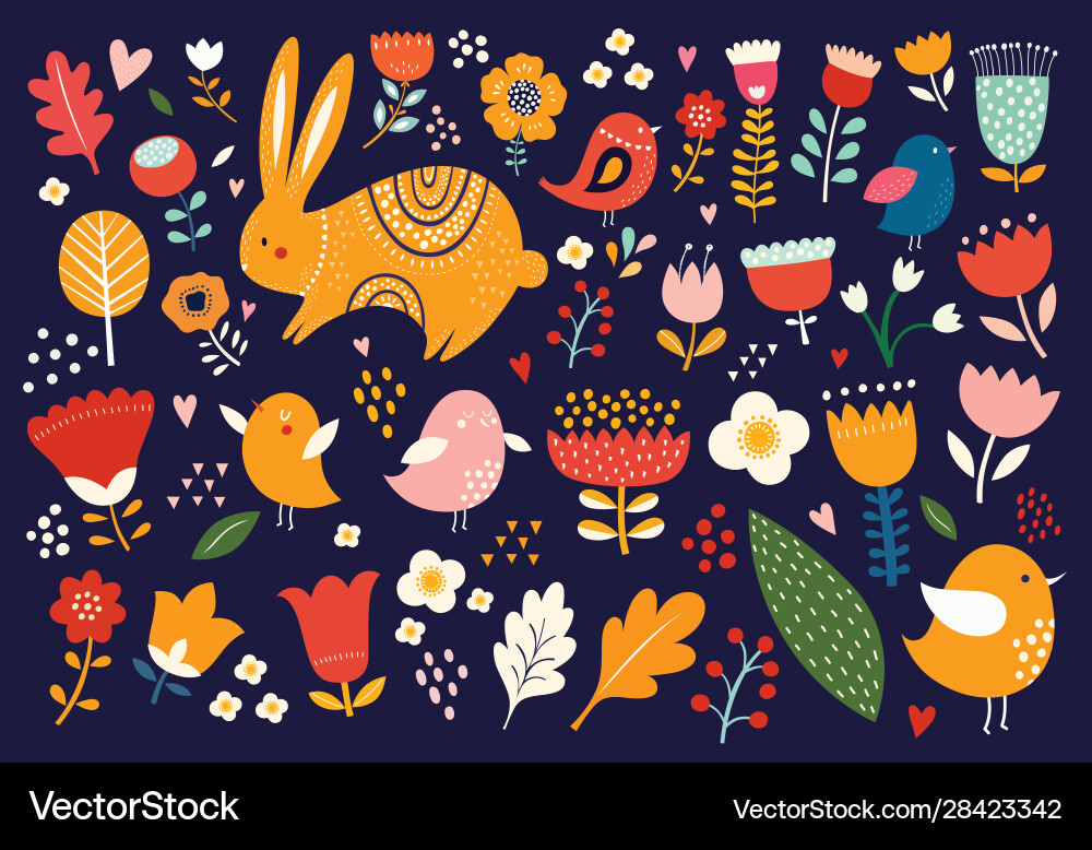 Floral Easter Collection vector image