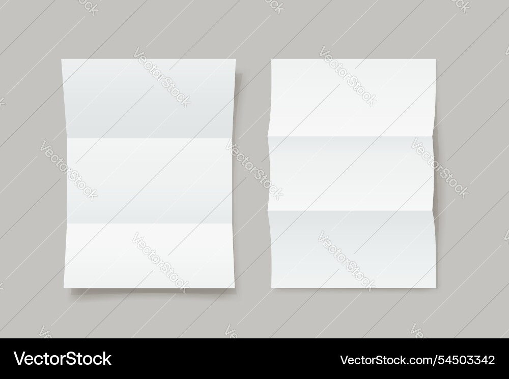 Folded paper lists set with shadows Vector Image