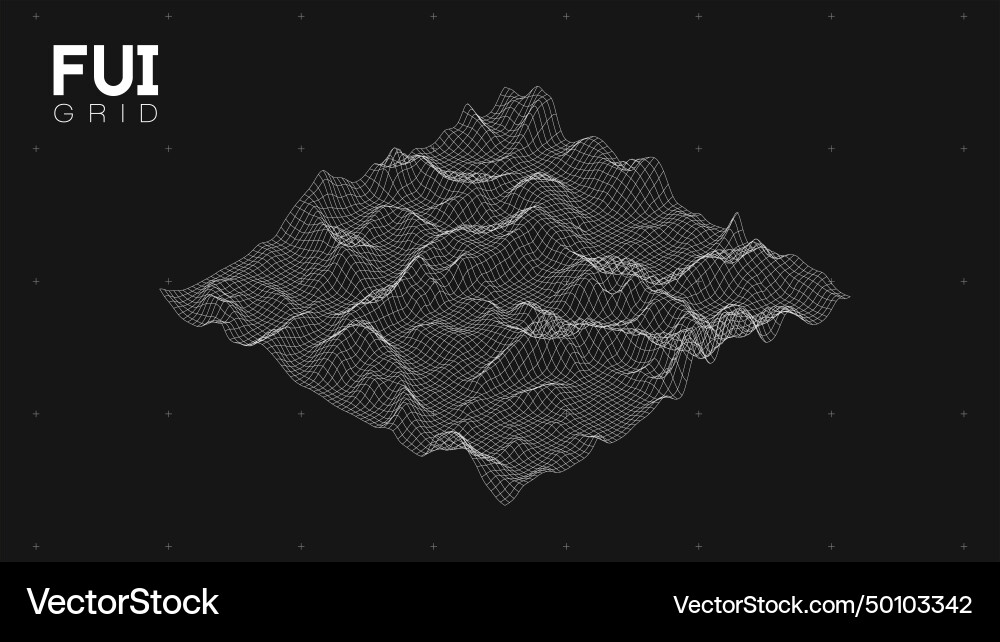 Fui gui 3d landscape scan grid abstract Fui gui 3d landscape scan grid abstract Vector Image
