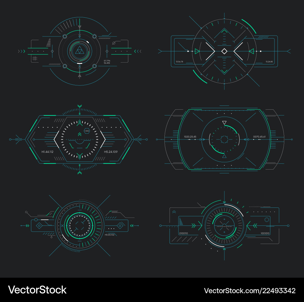 Futuristic display control navigation panel hud Futuristic display control navigation panel hud vector image