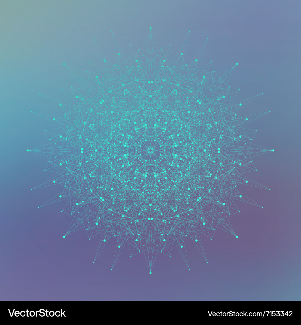 Geometric abstract form with connected line vector image