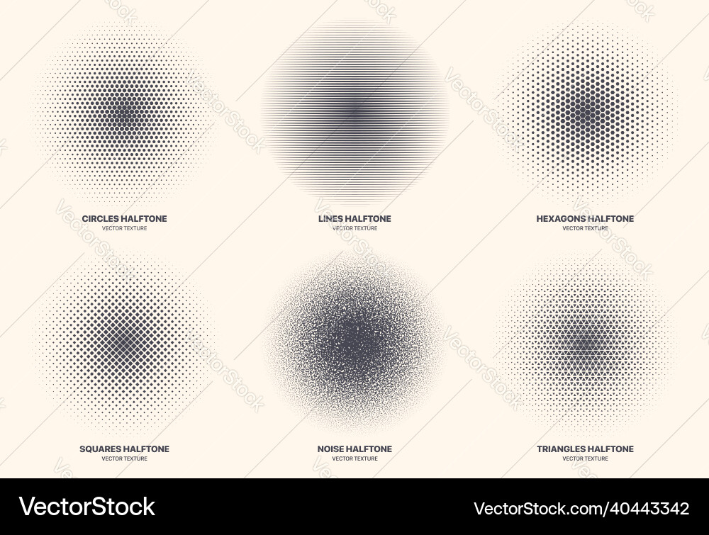 Halftone Texture Set - Abstract Patterns vector image