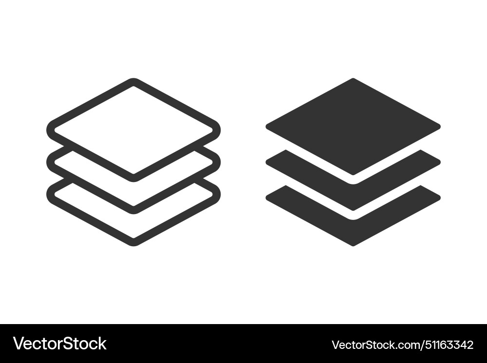 Layers icon or three levels icons set Vector Image