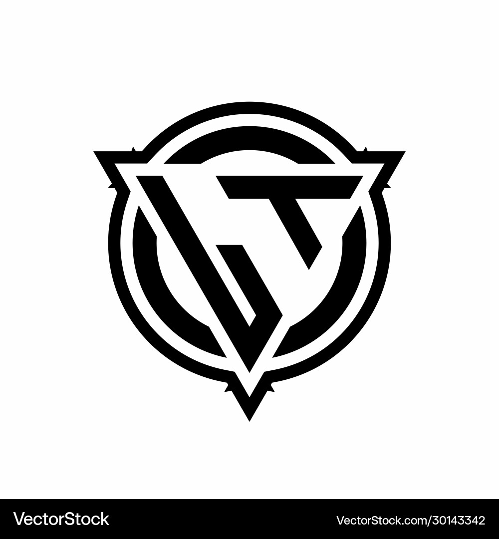 Lt logo with triangle shape and circle vector image