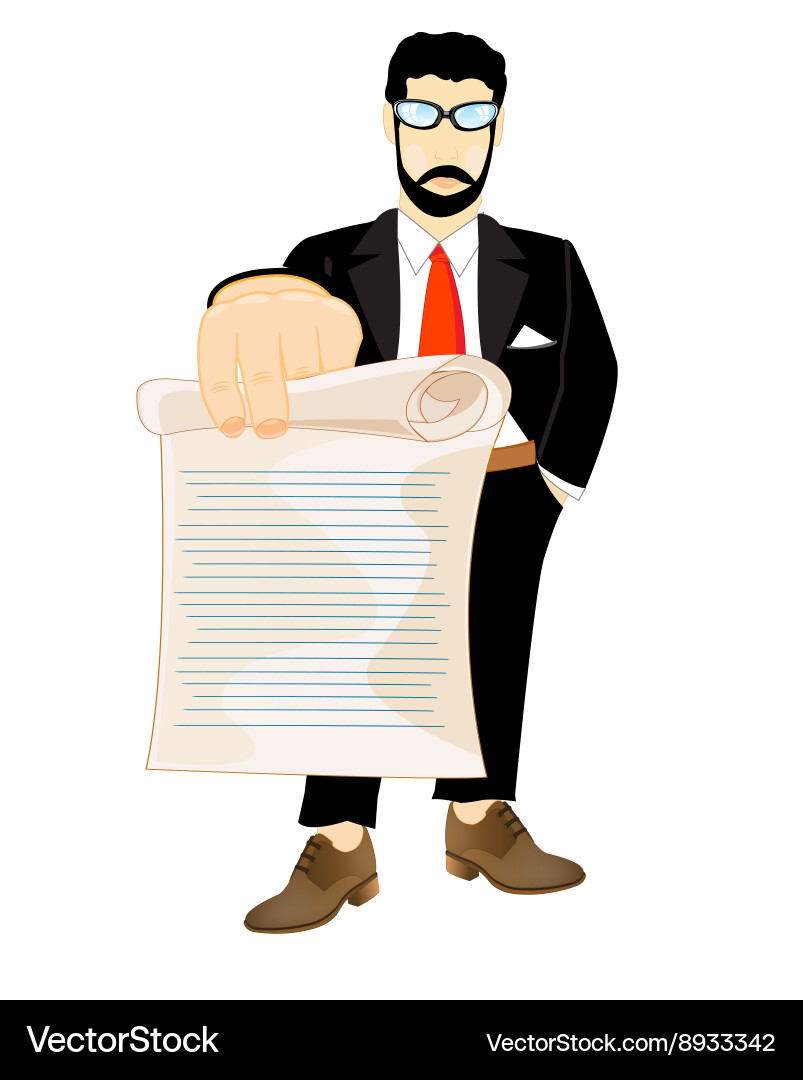 Man with order in hand Vector Image
