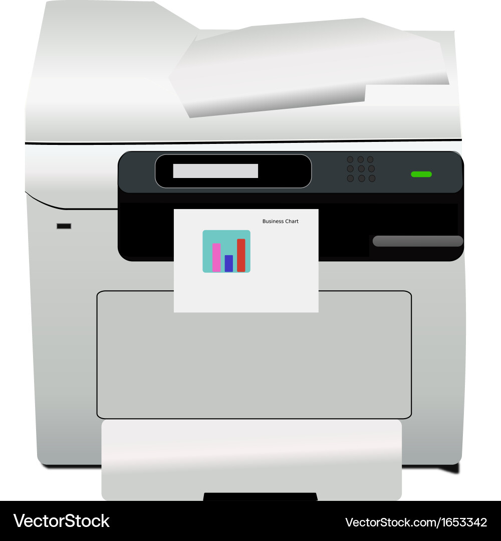 Multi-function printer on working vector image
