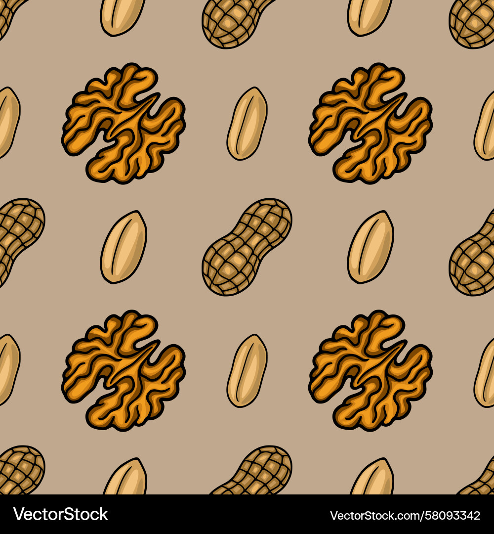Nutty Autumn Pattern Vector Image