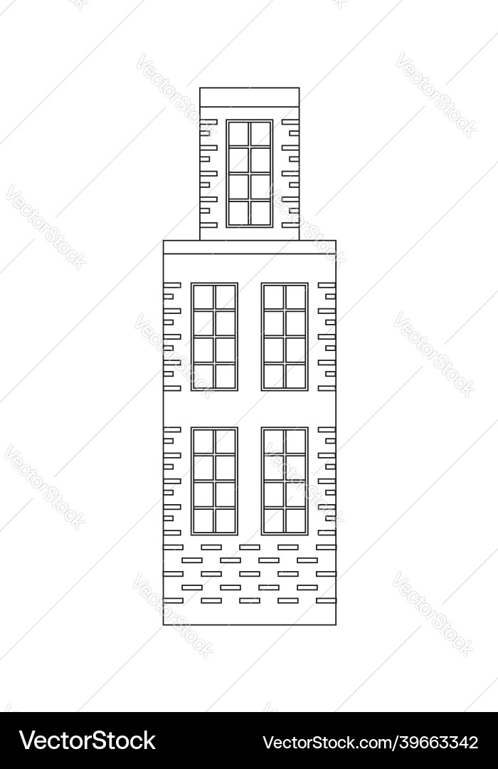 Old building library line icon in outline style vector image