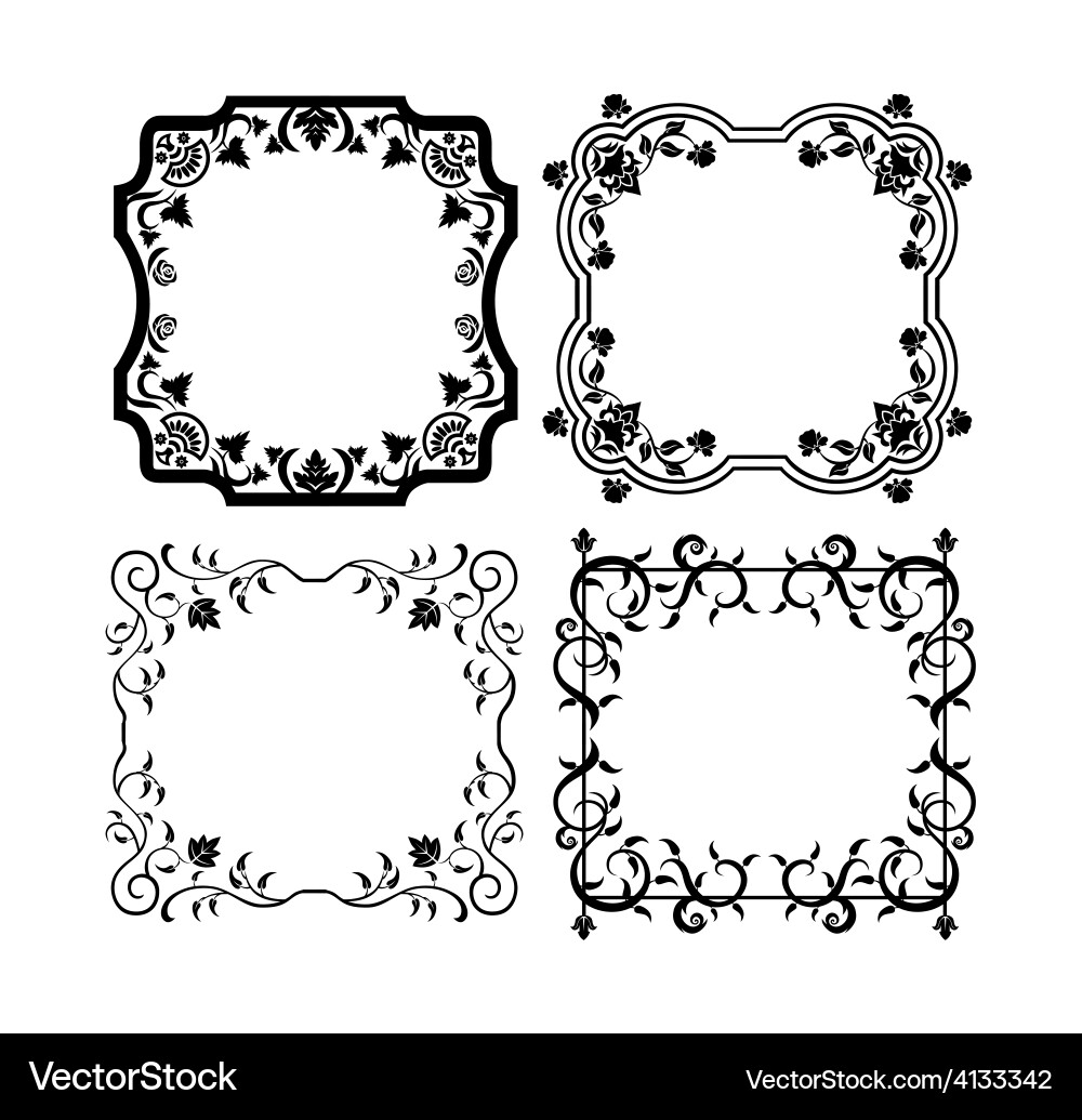 Ornate Floral Vintage Frames Vector Image