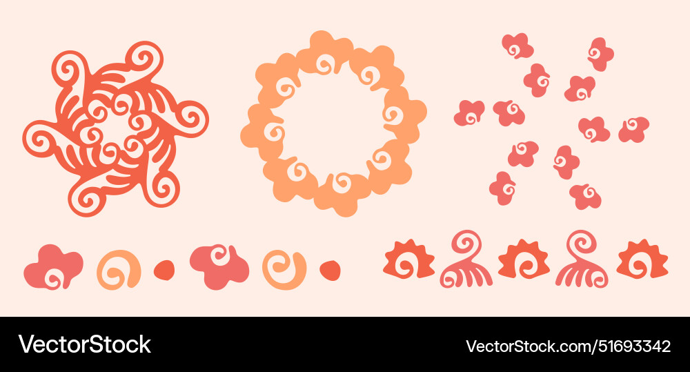 Peach fuzz botanical set texture motif Peach fuzz botanical set texture motif vector image